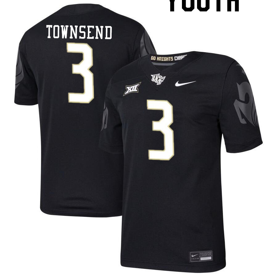 Youth #3 Xavier Townsend UCF Knights Big 12 Conference College Football Jerseys Stitched-Black